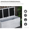75 Gallon Wooden Storage Box patio Deck Box Bench, Garden Backyard Outdoor Storage Container with Aerating Gap & Weather-Fighting Finish, White
