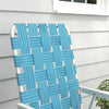 Set of 2 Folding Patio Chairs, Portable Chair Set with Armrests for Camping, Garden, Pool, Beach, Backyard, Blue