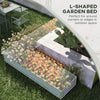 Galvanized Raised Garden Bed Steel Planter Box w/ Rods for Vegetables Flowers Herbs, 82