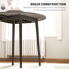 Folding Dining Table, Round Drop Leaf Kitchen Table for Small Spaces with Wood Legs, Distressed Grey