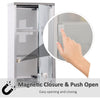 Wall Mount Medicine Cabinet Bathroom Cabinet with 2 Shelves, Stainless Steel Frame and Glass Door, Lockable with 2 Keys