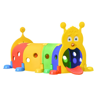 Tunnel de jeu Qaba en forme de lion pour enfants (3-6 ans), violet