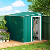 5x7 Garden Shed, Lean-to Metal Storage with Foundation, Sliding Door & 2 Vents for Garden Tools, Green