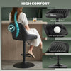 Bar Stools Adjustable Swivel Kitchen Chairs with Backrest Set of 2 for Kitchen Island Black