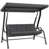 3-Person Porch Swing Chair, Patio Swing Bench with Adjustable Canopy, Removable Thicken Cushion and Weather Resistant Steel Frame for Outdoor, Garden, Poolside