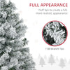 7.5ft Artificial Prelit Christmas Tree with Warm White LED Light, Snow Flocked Branches, Metal Base, Xmas Tree