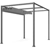10x7ft Pergola with Retractable Roof Outdoor Patio Sun Shelter Garden Grape Tent Water-resistant Yard Shade