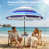 Beach Umbrella Adjustable Tilt Sunshade with Foldable Table Cup Holder 78
