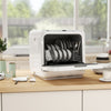 Portable Dishwasher, Counter Dishwasher with 4 Place Settings, 5 Washing Programs, Air-Dry Function, 6L Water Tank, White