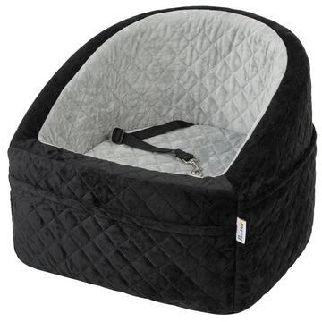 Dog Car Seat, Dog Booster Car Seat Washable with Adjustable Safety Leash, Storage Pockets for Small Under 10kg, Grey