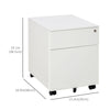 Lockable File Cabinet, Steel Filing Cabinet on Wheels for Legal, A4, Letter Size, with Pencil Tray for Home Office