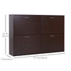 Flip Down Shoe Storage, Multi Cabinet, Wooden Shoe Rack, Entryway Shelf, 4 Drawer Organizer, Freestanding Unit, Brown