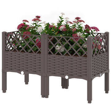 Raised Garden Bed with Legs, Self Watering Elevated Planter Boxes with Drainage Holes, 31.5