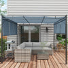 4 Pieces Rattan Wicker Outdoor Conversation Furniture Set w/ Corner Sofa Loveseats Coffee Table Cushions