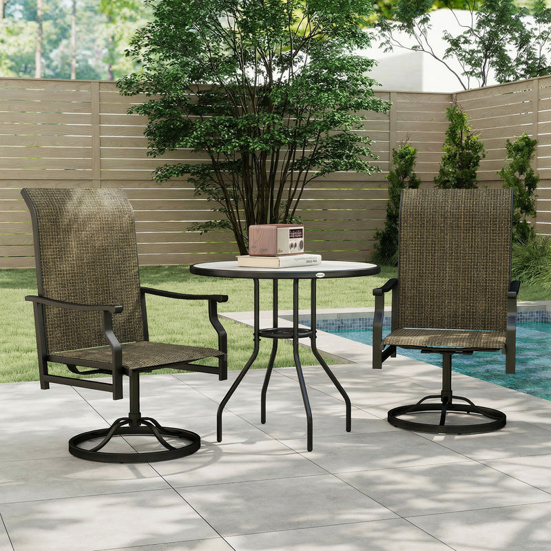 Patio Swivel Chair Set of 2, Swivel Rocker Outdoor Chairs with High Back, for Lawn Garden Backyard Deck