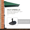 8ft Half Umbrella Outdoor Balcony Parasol Patio Garden Outdoor Window Sun Shade w/ 5 Ribs, Green