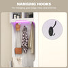 3-in-1 Hall Tree with LED Lights and Bench, Coat Rack with Shoe Storage, White Wood Grain with Light