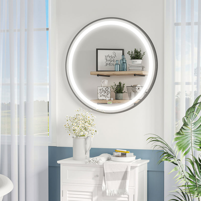 LED Bathroom Mirror for Vanity, Dimmable Lighted Anti Fog Wall Mirror with 3 Temperature Colors, Plug-in, 28 Inch