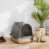 Enclosed Stainless Steel Litter Box, Metal Cat Litter Box with Scoop, Deodorizer Bag, Handle, Easy to Clean