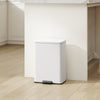 Garbage Bin, Soft-Close Trash Can with Foot Pedal, 5 Gallon (20 L) Garbage Can with Removable Inner Bucket, Cream White