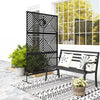 Metal Outdoor Privacy Screen, Freestanding Outdoor Divider with Stand, Decorative Privacy Panel, 78