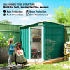 5x7 Garden Shed, Lean-to Metal Storage with Foundation, Sliding Door & 2 Vents for Garden Tools, Green