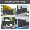 13' x 5' Retractable Side Awning, Outdoor Privacy Screen for Garden, Hot Tub, Balcony, Terrace, Pool, Black