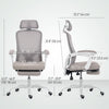 Ergonomic Office Chair, Mesh Reclining Desk Chair with Adjustable Lumbar Support, Headrest, Grey