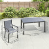 7 Piece Outdoor Dining Set with Rectangular Table and 6 Stackable Chairs, for Backyard, Lawn, Deck, Balcony, Pool Side