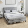 Queen Size Bed Frame with Upholstered Headboard, Modern Platform Bed Frame with Wood Slats, 1100 lbs Capacity, Grey
