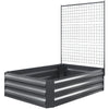 Galvanized Raised Garden Bed with Trellis for Climbing Plants, Outdoor Planter Box with Open Bottom, Dark Grey