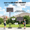 Soozier Portable Basketball Hoop Outdoor, 4.4-10ft Adjustable Height Basketball Goal with Wheels, Fillable Base and Sandbag