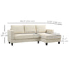L Shaped Couch, L Shape Sofa with Chaise Lounge and Spring Cushion for Living Room, Bedroom