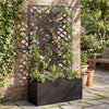 Metal Raised Garden Bed with Trellis for Climbing Plants, Freestanding or Wall Mounted Flower Bed with Privacy Panel