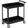 Rolling Tool Cart, 2 Tier Mobile Service Utility Cart with Wheels, Black