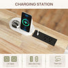 Kitchen Island on Wheels with Drop Leaf, Charging Station, Rolling Kitchen Cart with Wood Top, Adjustable Shelf
