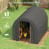 6' x 8' Outdoor Storage Shed, Heavy Duty Galvanized Steel Portable Shed for Bike, Motorcycle, Garden Tools, Dark Grey