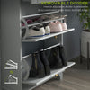 Slim Shoe Storage with 2 Flip Drawers and Adjustable Shelves Shoe Cabinet Organizer for 8 Pair, Grey