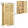 3' x 5' Wooden Garden Storage Shed, Sheds & Outdoor Storage with Asphalt Roof & 2 Large Wood Doors with Lock, Natural