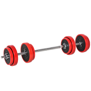 Ensemble d'haltères et de barres d'haltères Soozier 2-en-1 de 44 lb, réglable pour l'entraînement musculaire et la mise en forme à domicile