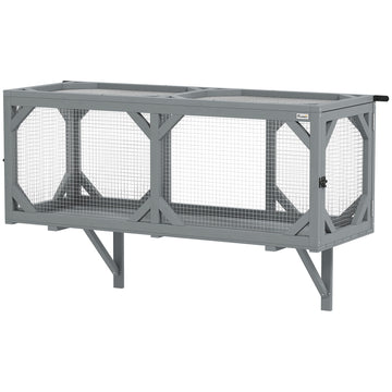Cat Tunnel, Wooden Catio Outdoor Cat Enclosure with 2 Doors and Extendable Design, Wall-Mounted Pet Run