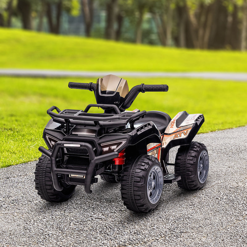 Kids Ride-on ATV Quad Bike Four Wheeler Car with Music, 6V Battery Powered Motorcycle for 18-36 Months, Black