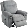 Manual Recliner Chair with Vibration Massage, Side Pockets, Microfibre Reclining Chair for Living Room, Grey