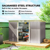 9x4 Outdoor Storage Shed Galvanized Steel Garden Shed with Foundation Kit, Ventilation & Doors, Light Grey