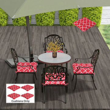 4-Piece Seat Cushion Pillows Replacement, Patio Chair Cushions Set with Ties for Indoor Outdoor
