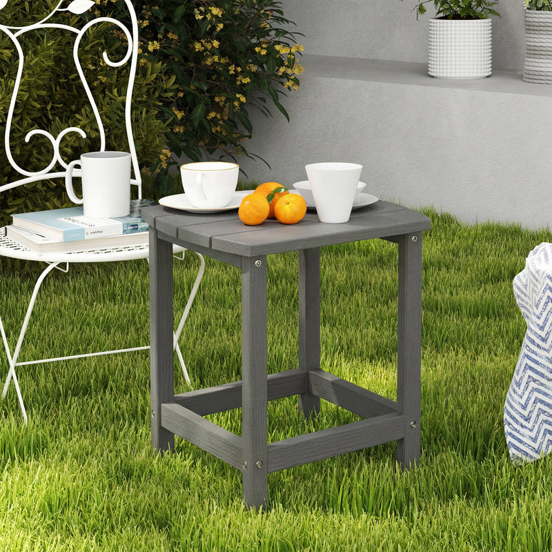 Outdoor Side Table, Adirondack Patio End Table for Garden, Pool, Backyard, Lawn, Beach, Indoor and Outdoor, Grey