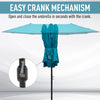 15ft Double-sided Patio Umbrella with Twin Canopy, Extra Large Outdoor Parasol with Crank for Pool, Deck, Market, Sky Blue