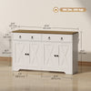 Kitchen Sideboard Cabinet with 2 Drawers, 4 Barn Doors and 2 Adjustable Shelves, Buffet Table for Living Room