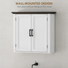 Bathroom Wall Cabinet, Farmhouse Medicine Cabinet Wall Mounted with 2 Doors and Adjustable Shelf, White