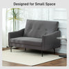 2 Seater Sofa, Small Modern Couch with High-Resilience Foam, Thicken Padding, Button Tufted, Grey